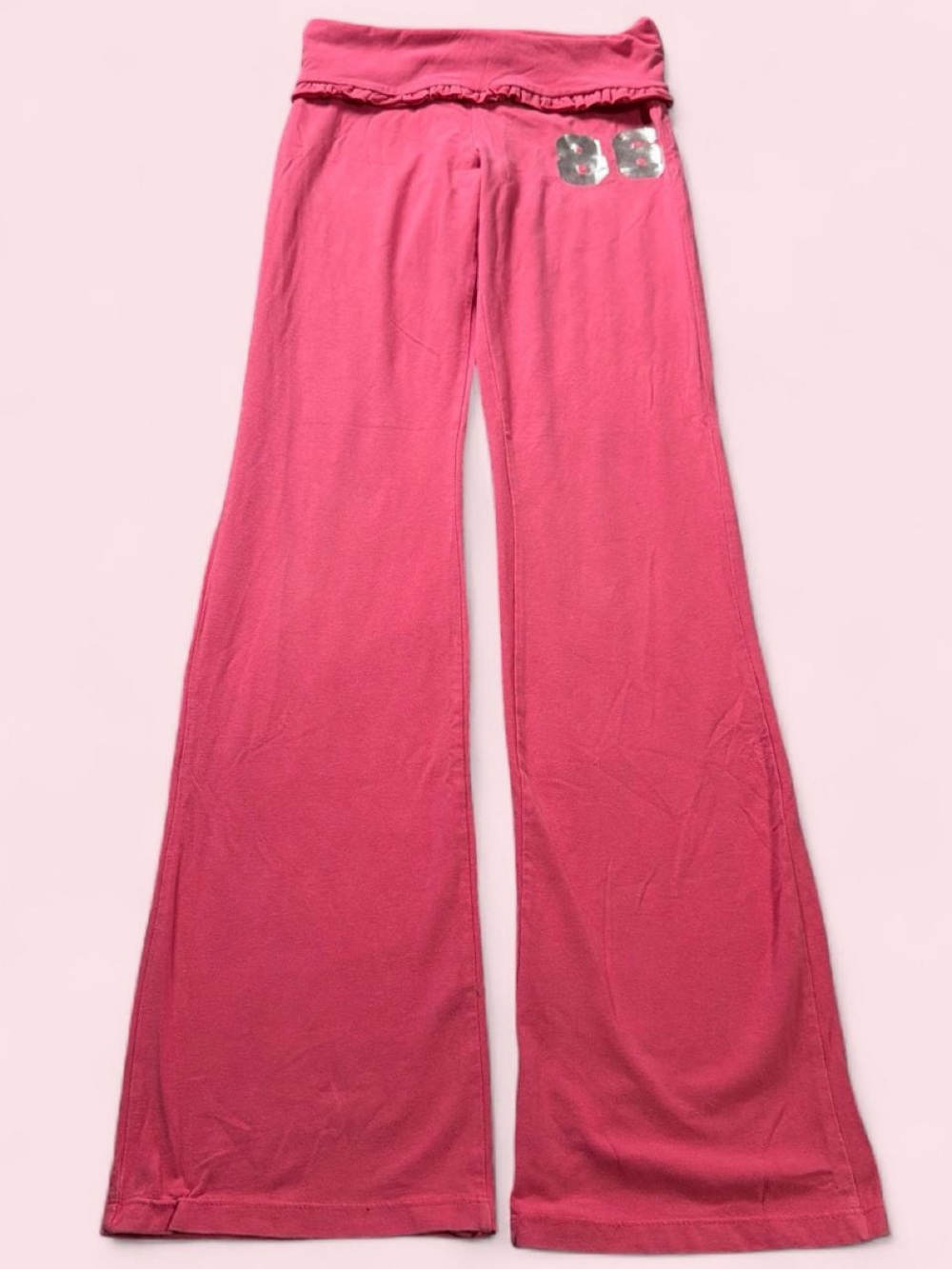 Victoria's Secret Pink Wide-Leg Sweatpants with Silver Sequin '88'